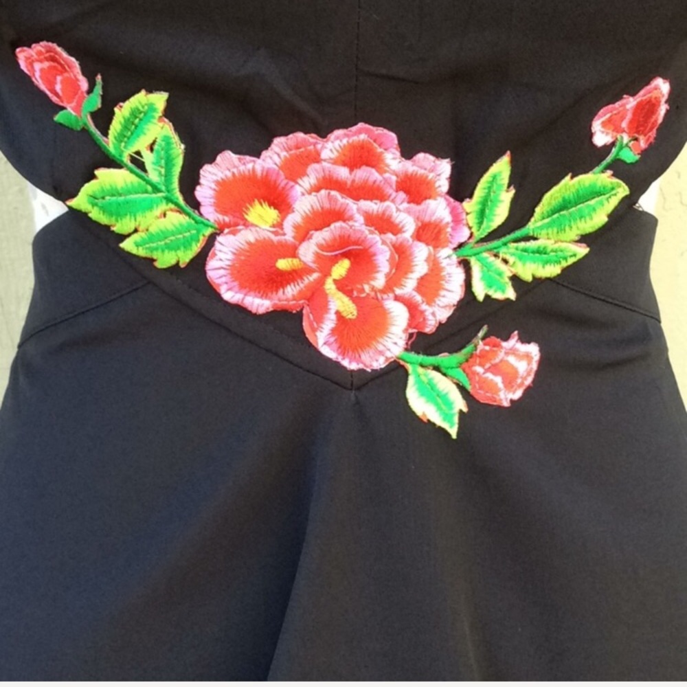 New! Black Floral Cutout Dress - Picture 5 of 8